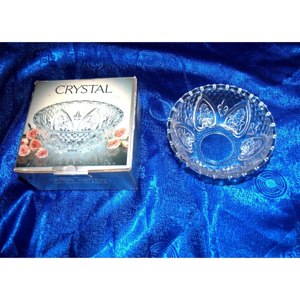 Vintage Crystal Ashtray or Serving Piece, key holder No.0017 by Alco Industries